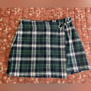 Plaid wrap skirt, NWT